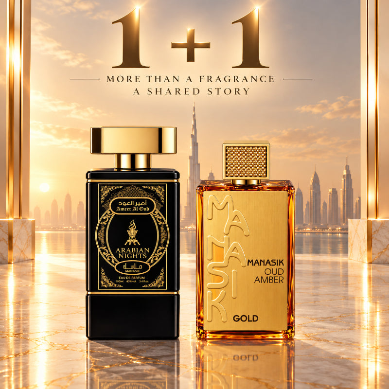 SET PARFUMURI UNISEX 1+1 – AMEER AL OUD ARABIAN NIGHTS + OUD AMBER GOLD