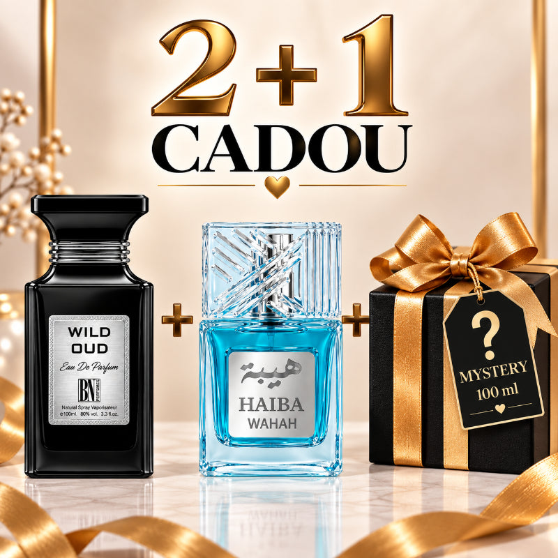 SET PARFUMURI UNISEX 2+1 MYSTERY – WILD OUD + HAIBA WAHAH + 1 PARFUM MYSTERY CADOU
