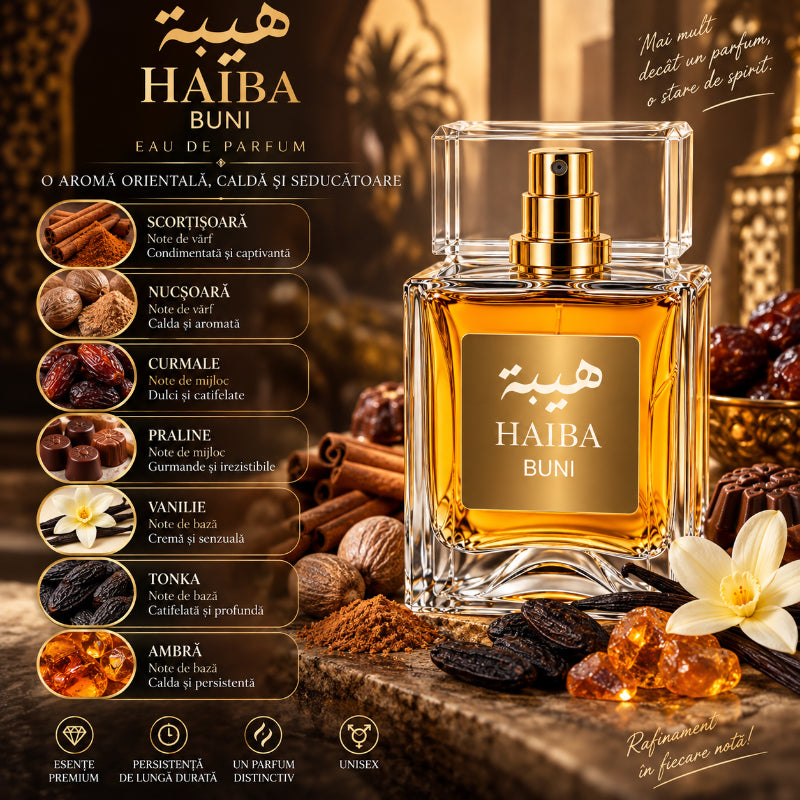 HAIBA BUNI – Eau de Parfum 100 ml | Parfum Oriental, Cald și Seducător