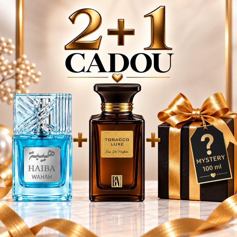 SET PARFUMURI UNISEX 2+1 MYSTERY – HAIBA WAHAH + TOBACCO LUXE + 1 PARFUM MYSTERY CADOU