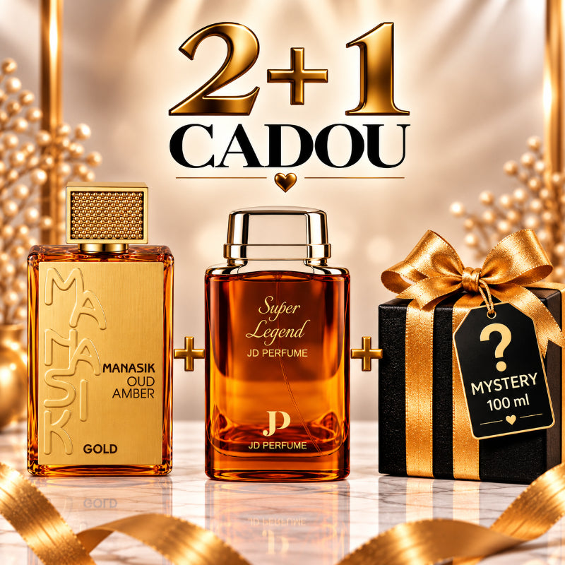 SET PARFUMURI BĂRBAȚI 2+1 MYSTERY – OUD AMBER GOLD + SUPER LEGEND + 1 PARFUM MYSTERY CADOU