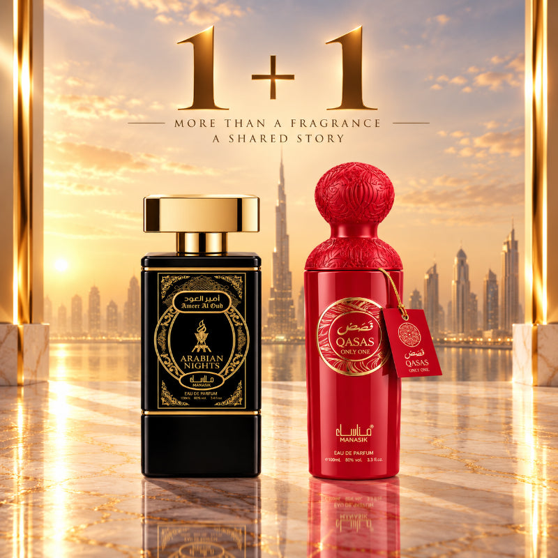 SET PARFUMURI UNISEX 1+1 – AMEER AL OUD ARABIAN NIGHTS + QASAS ONLY ONE