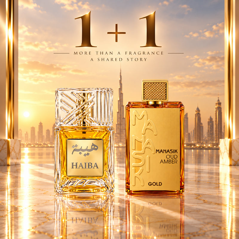 SET PARFUMURI UNISEX 1+1 – HAIBA + OUD AMBER GOLD