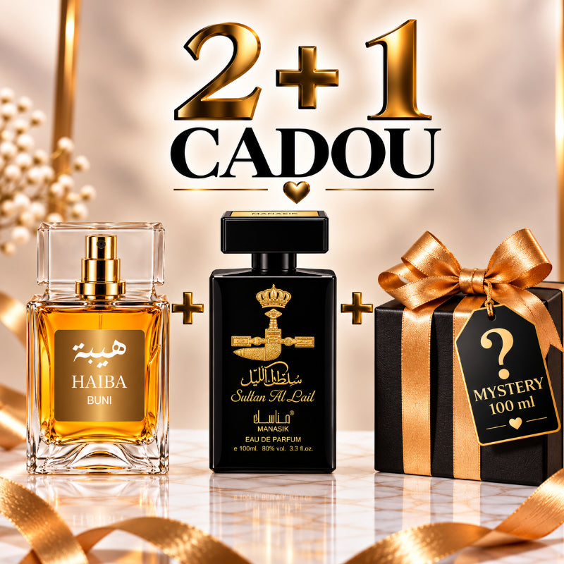 SET PARFUMURI UNISEX 2+1 MYSTERY – SULTAN AL LAIL + HAIBA BUNI + 1 PARFUM MYSTERY CADOU