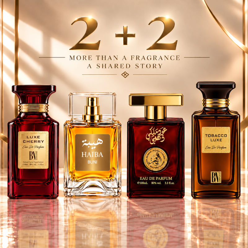 SET CADOU UNISEX 2+2 – LUXE CHERRY + HAIBA BUNI + OUD MALAKI + TOBACCO LUXE
