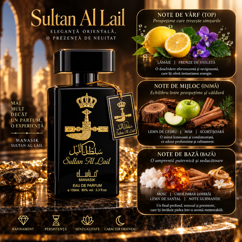 SULTAN AL LAIL Eau de Parfum 100 ml – Esența Misterului și a Eleganței Orientale Nocturne