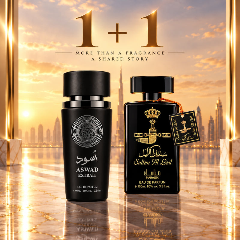 SET PARFUMURI BĂRBAȚI 1+1 – ASWAD EXTRAIT + SULTAN AL LAIL