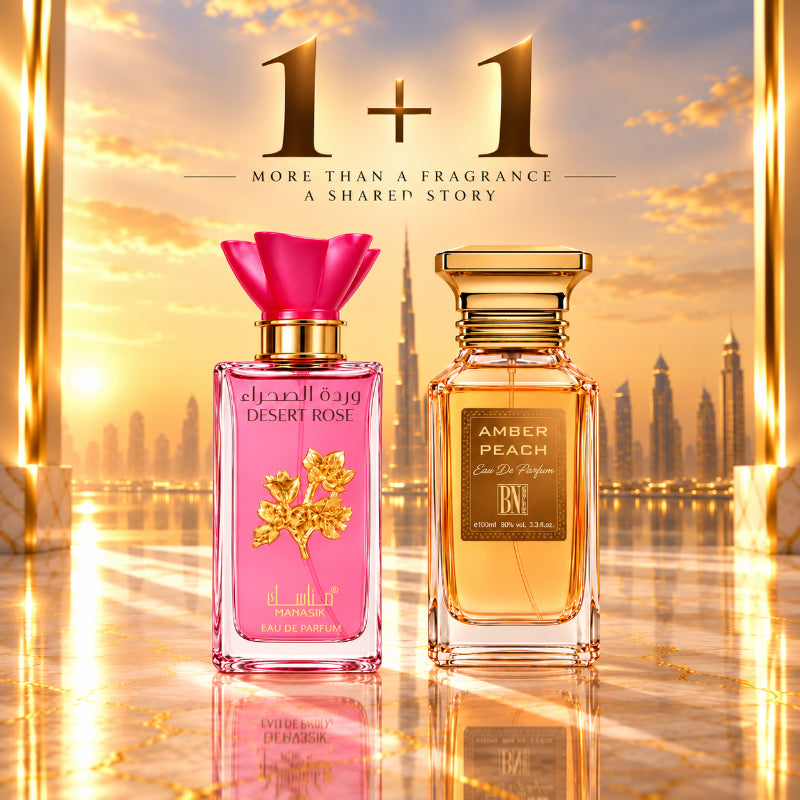 SET PARFUMURI DAMĂ 1+1 – DESERT ROSE + AMBER PEACH