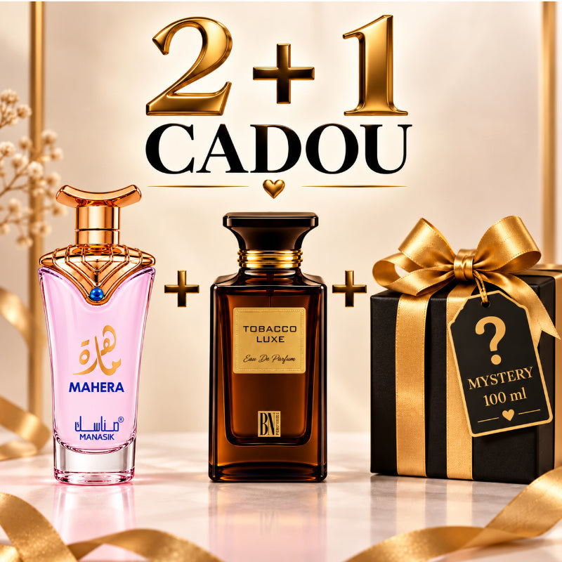 SET PARFUMURI UNISEX 2+1 MYSTERY – MAHERA + TOBACCO LUXE + 1 PARFUM MYSTERY CADOU