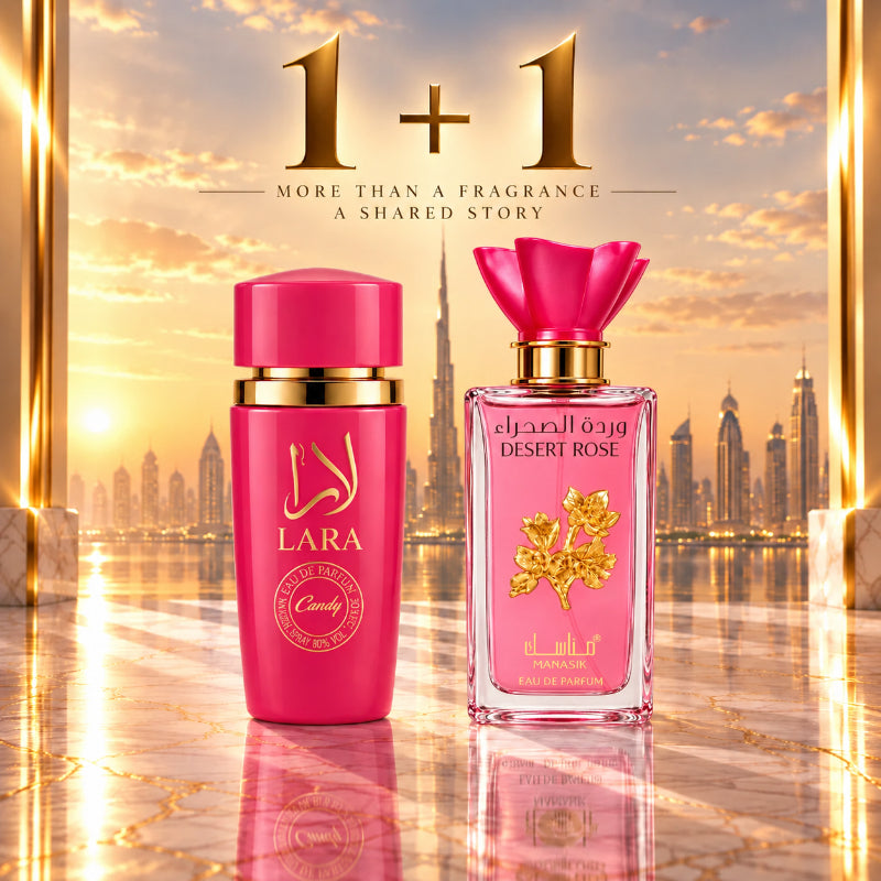 SET PARFUMURI DAMĂ 1+1 – LARA CANDY + DESERT ROSE