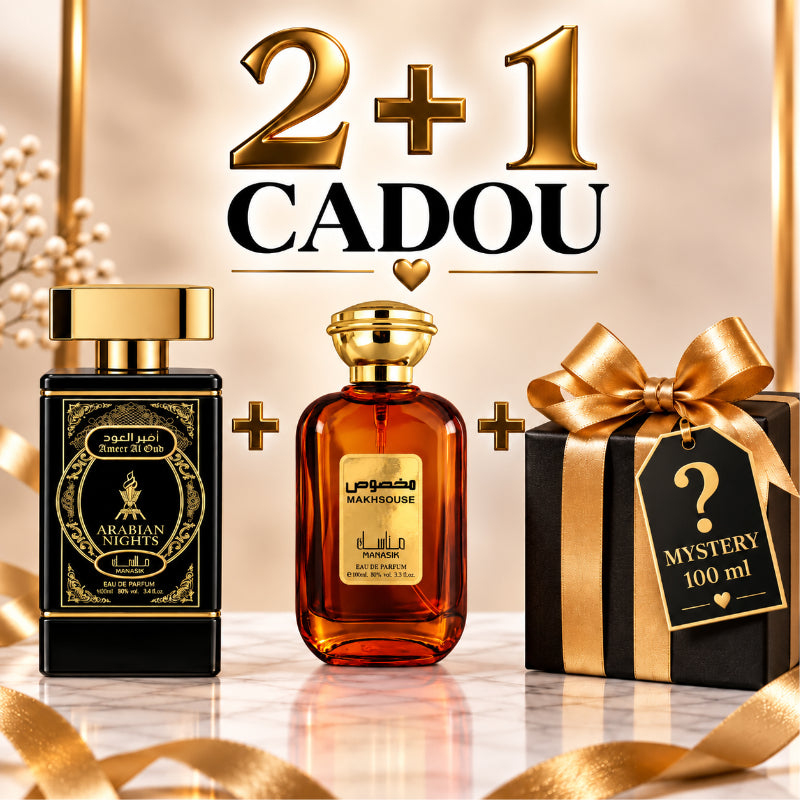 SET PARFUMURI UNISEX 2+1 MYSTERY – AMEER AL OUD ARABIAN NIGHTS + MAKHSOUSE + 1 PARFUM MYSTERY CADOU