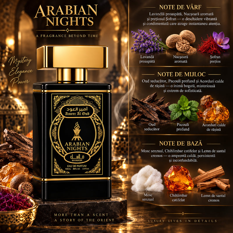 Ameer Al Oud Arabian Nights Eau de Parfum 100 ml – Aroma Intensa Orientala Unisex